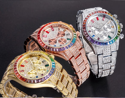 MISSFOX Elite Diamond Encrusted Men's Timepiece