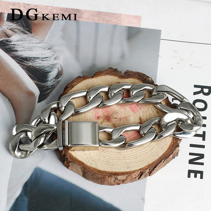 DGKEMI Cuban Chain Silver Bracelets