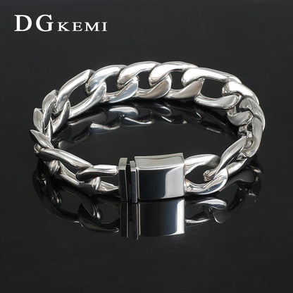 DGKEMI Cuban Chain Silver Bracelets