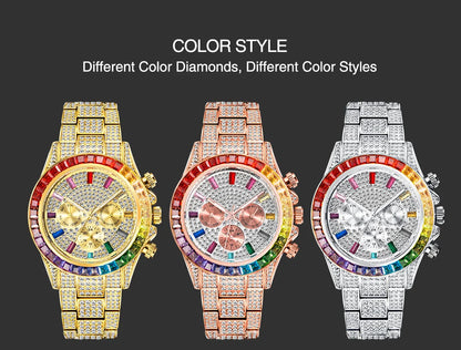 MISSFOX Elite Diamond Encrusted Men's Timepiece