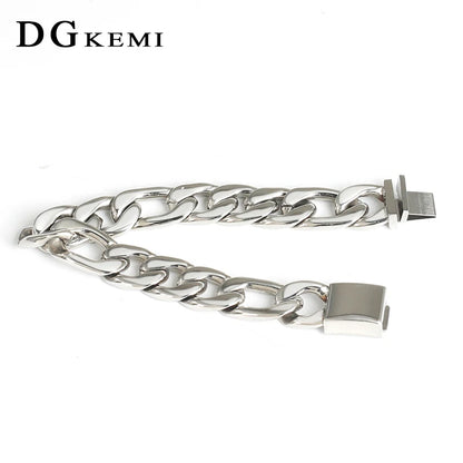 DGKEMI Cuban Chain Silver Bracelets