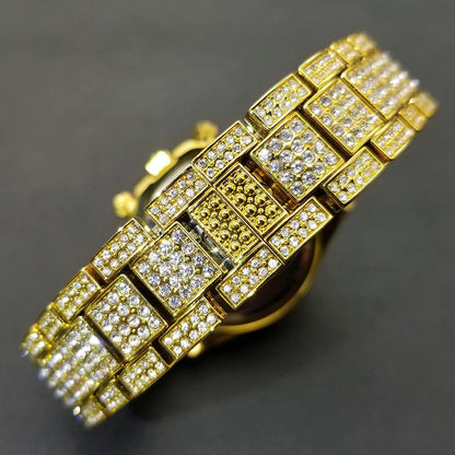 MISSFOX Elite Diamond Encrusted Men's Timepiece