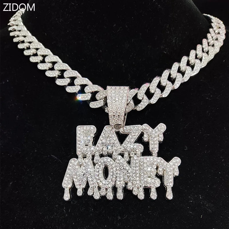 Easy Money Iced Out Bling Cuban Neck chain