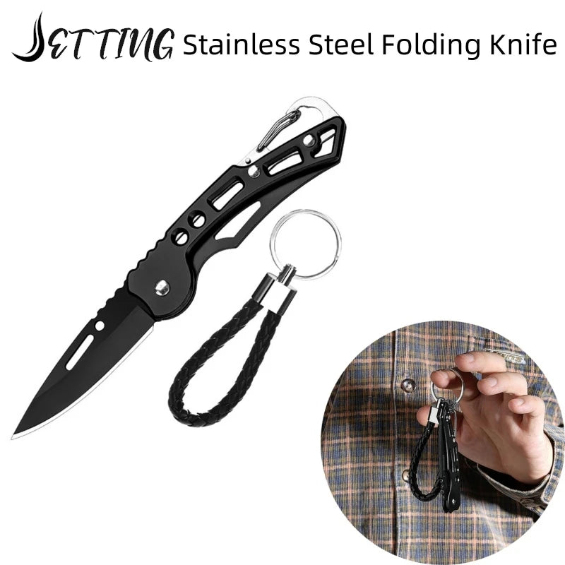 Jetting Stainless Steel Folding Keychain Knife