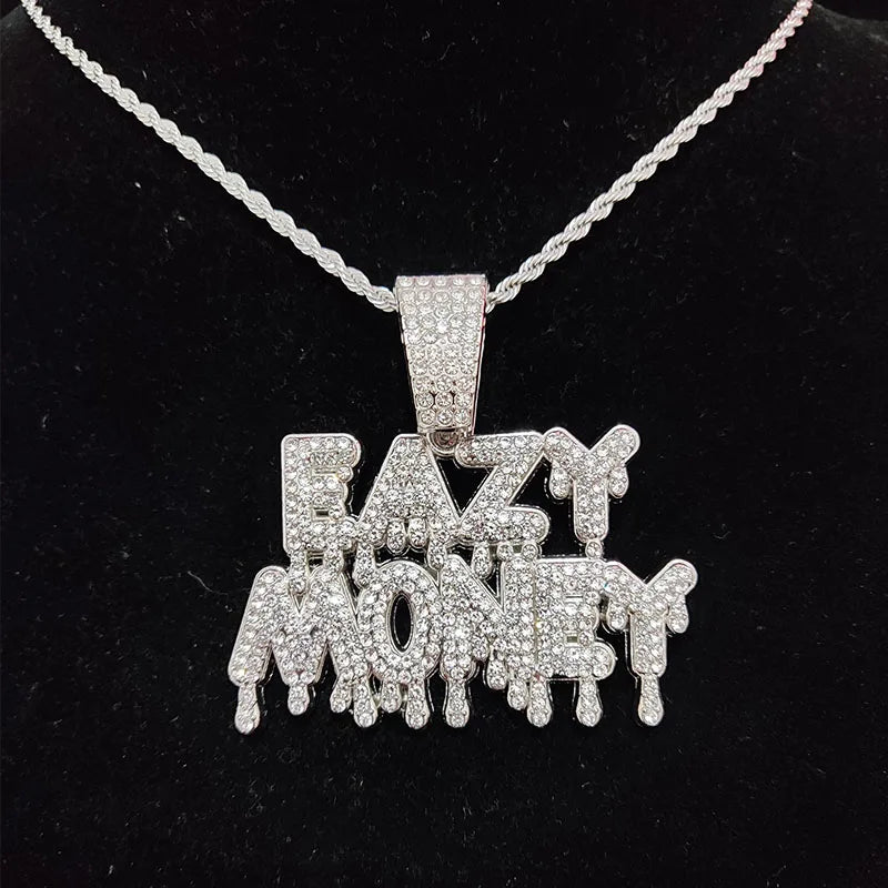 Easy Money Iced Out Bling Cuban Neck chain